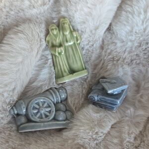 Trio of Red Rose Tea Ceramic Figurines